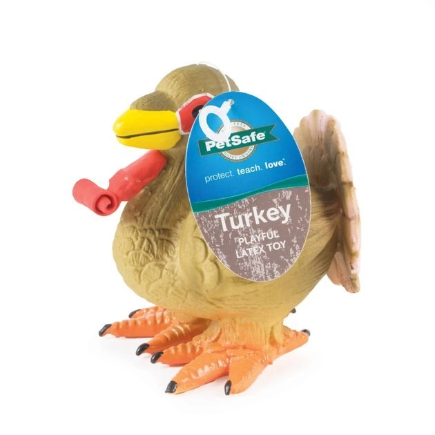 PetSafe Sportsmen Latex Meeze Turkey Squeaky Treat Dispenser Dog Toy 4 PetSafe Sportsmen Latex Meeze Turkey Squeaky Treat Dispenser Dog Toy - Image 4
