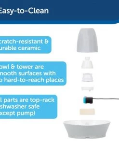 PetSafe Creekside Ceramic Dog & Cat Fountain, 60-oz -PetSafe Store 247077 PT2. SY630 V1596583291