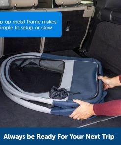 PetSafe Happy Ride Collapsible Cat & Dog Travel Crate, Gray & Blue 8 PetSafe Happy Ride Collapsible Cat & Dog Travel Crate, Gray & Blue -PetSafe Store 372330 PT2. SY630 V1648158992
