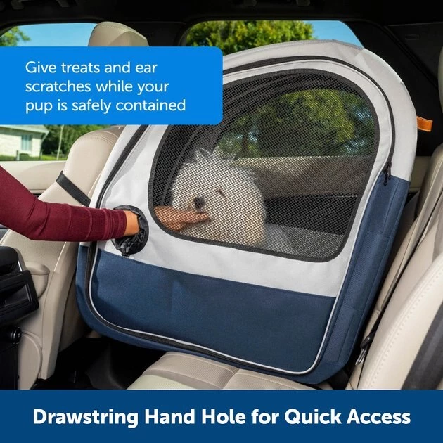 PetSafe Happy Ride Collapsible Cat & Dog Travel Crate, Gray & Blue 4 PetSafe Happy Ride Collapsible Cat & Dog Travel Crate, Gray & Blue - Image 4