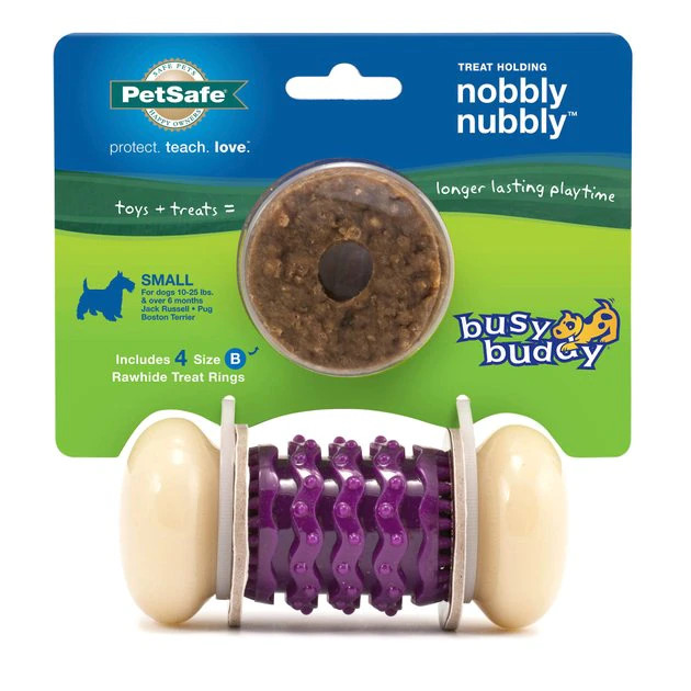 PetSafe Sportsmen Nobbly Nubbly Treat Dispensing Tough Dog Chew Toy 1 PetSafe Sportsmen Nobbly Nubbly Treat Dispensing Tough Dog Chew Toy